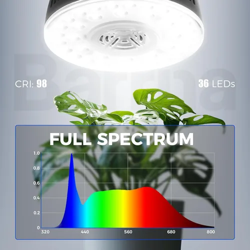 Miniatura 7 de Barrina Orbgrow OG09 Luz de Crecimiento Puck, 5000K 18W (2 x 9W, Equivalente a 270 Vatios), Luz de Espectro Completo para Plantas