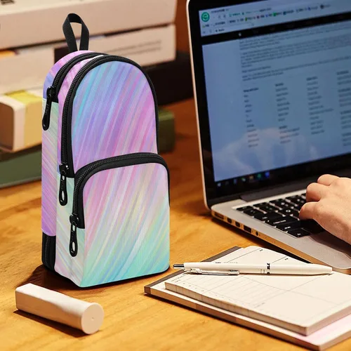 Miniatura 5 de Bolsa de lápiz colorida Bolsa de lápices duradera Caja organizadora Casos de papelería Estuche para lápices Estuche de pluma Colorido