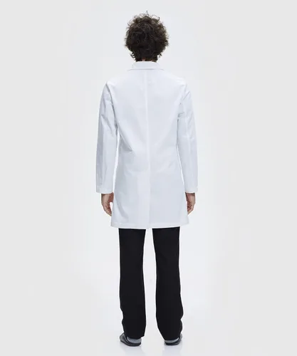Miniatura 2 de Dr. James Abrigo de laboratorio para hombre, ajuste a medida, bolsillos para smartphone y tablet, blanco, 38 pulgadas de largo, Blanco