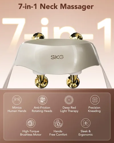 Miniatura 2 de SKG H7 Ultra E Masajeador de cuello inalámbrico para aliviar el dolor de tejido profundo, regalos del día del padre, masajeador ajustable de cuello