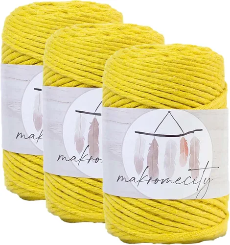 Miniatura 16 de Makromecity, Cordón de algodón para macramé de 1/8 pulgadas x 100 yardas (300 pies) Hilo de algodón verde crepé de 3 mm de un solo hilo para arte
