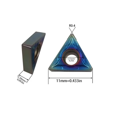 Miniatura 3 de 10 piezas TCMT21.51/TCMT110204 Insertos de carburo con revestimiento nano-azul. El inserto TCMT es adecuado para portabrocas de torneado de 91°