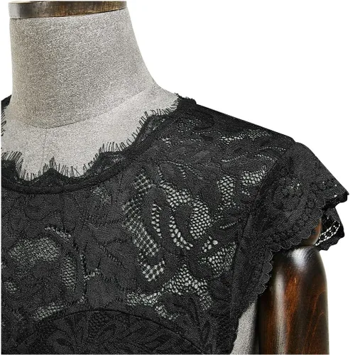 Miniatura 6 de MISSMAY Vestido largo de boda formal sin mangas con encaje floral retro para mujer