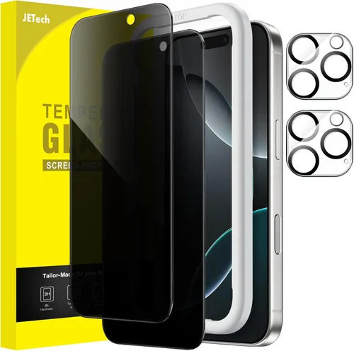 Miniatura 21 de JETech - Protector de pantalla de privacidad para iPhone 17 Pro de 6,3 pulgadas con protector de lente de cámara, película de vidrio templado