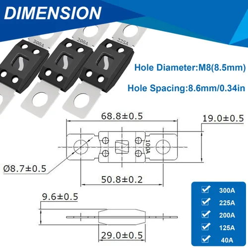 Miniatura 2 de smseace Fusible MEGA de 40 A, fusible de perno de alta corriente, fusible AMG de 40 amperios para vehículos de construcción, camiones, barcos