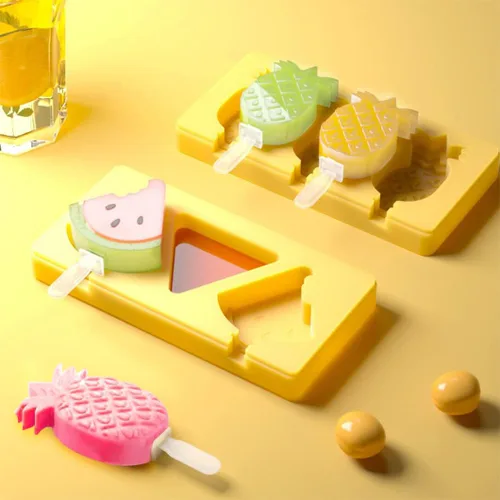 Miniatura 3 de Rolin Roly 2 moldes de silicona para paletas de hielo, piña, con 6 varillas, para hacer helados, tapas, reutilizables, para dulces, Navidad, Navidad