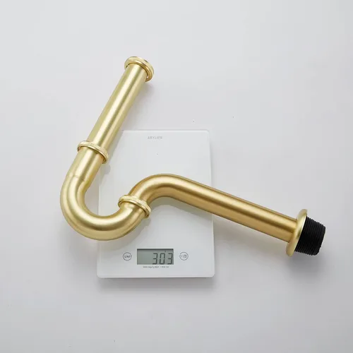 Miniatura 6 de Trampa P para botella de lavabo de baño, en forma de U de latón de 1-1/4 pulgadas, drenaje de entrada deslizante de 1-1/4 pulgadas, kit de trampa