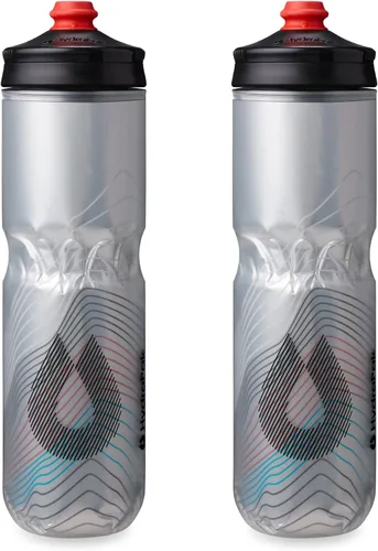 Miniatura 9 de HydraPak Polar Bottle - Botella de agua para bicicleta con aislamiento Polar Surge, paquete de 2 unidades, botella exprimible de alto flujo