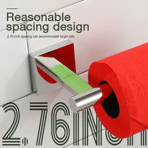 Miniatura 4 de KOKOSIRI Soporte de papel higiénico para baño, soporte para rollo de papel higiénico, megarrollos, acero inoxidable cromado pulido B2005CH Cromo