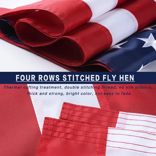 Miniatura 6 de Banderas estadounidenses para exteriores 3x5, bandera de EE. UU. resistente para exteriores, fabricada en tela Oxford 210D, estrellas bordadas