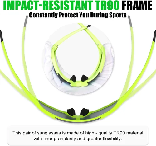 Miniatura 5 de X-TIGER Gafas de sol polarizadas para deportes con 5 lentes intercambiables, gafas de ciclismo para hombres y mujeres, para béisbol, correr, pesca