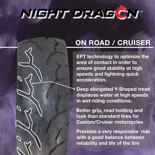 Miniatura 4 de Pirelli Night Dragon 240/40VR18 M/C 79V TL Cruiser - Neumático trasero de motocicleta - tracción y manejo superiores para cruceros de alto