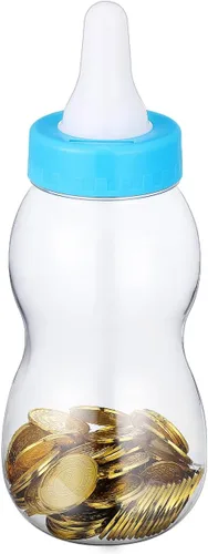 Hucha gigante con biberón de 11.02 pulgadas, transparente, caja de dinero, adorno de escritorio, regalo de cumpleaños para niños