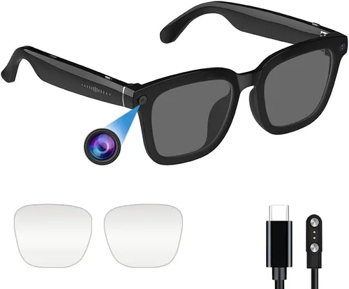 Lentes de cámara inteligente AI: grabación de video HD 1080P y toma de fotos, traducción, conversación asistente, adecuadas para exteriores e