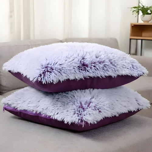 Cheer Collection Almohadas Decorativas para Sofá y Cama, Almohadas Decorativas Suaves de Pelo Largo con Rellenos Incluidos, Acogedoras Almohadas de