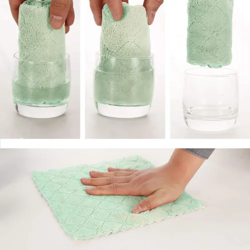 Miniatura 3 de kimteny Paquete de 12 Paños de Cocina, Paños de Cocina Premium de 10x10 pulgadas, Toallas de Cocina Súper Absorbentes de Terciopelo Coral Paños