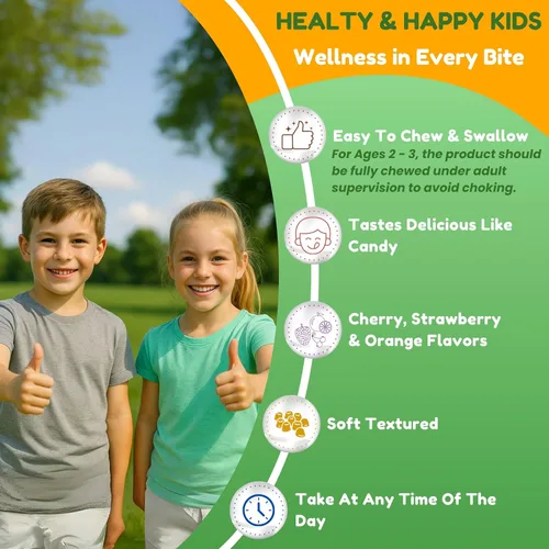 Miniatura 7 de SHIFAA NUTRITION Gomitas Multivitamínicas Halal para Niños, Suministro de 45-90 Días, con Todas las Vitaminas Esenciales para Niños. Vitaminas