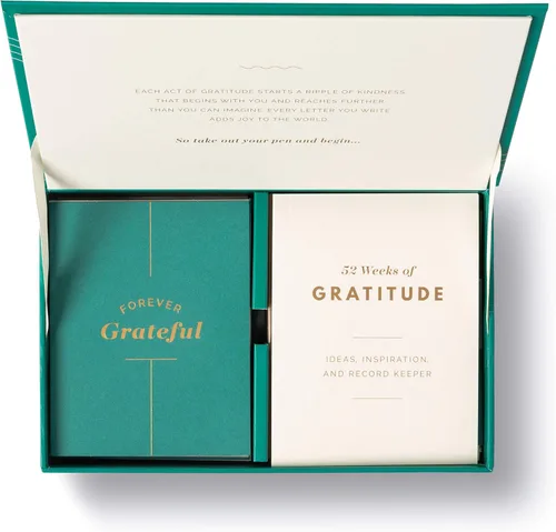 Miniatura 5 de Compendium - Kit de tarjeta de agradecimiento para inspirar 52 semanas de agradecimiento Verde y crema: un año de gratitud