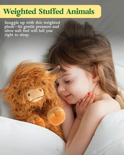 Miniatura 3 de Cuckool Highland Cow - Animales de peluche, adorable animal de peluche esponjoso de ganado de las tierras altas, lindo peluche suave de vaca
