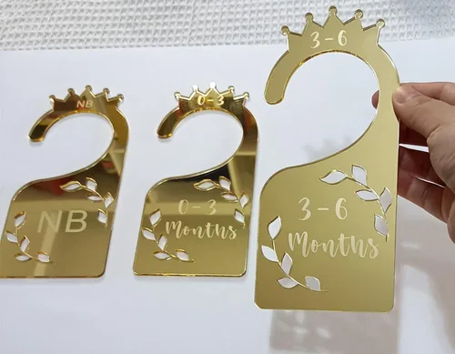Miniatura 6 de Divisores de armario para bebé, juego de 7 organizadores de ropa de bebé con espejo acrílico para armario, hogar, guardería, desde recién nacidos