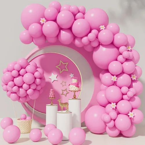 Kit de arco de guirnalda de globos rosa bebé, 110 globos de látex rosa, 5/10/12/18 pulgadas, revelación de género, baby shower, boda, decoración de
