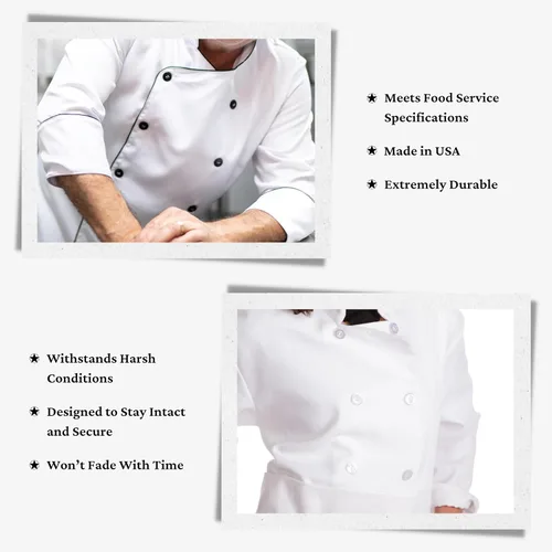 Miniatura 6 de ButtonMode Botones uniformes para ropa de trabajo, escuela, chef, cocina, ropa quirúrgica, delantales con 2 agujeros de 0.748 in (3/4 pulgadas)