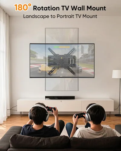 Miniatura 3 de FORGING MOUNT Soporte de TV de esquina con brazo largo de 25.6 pulgadas, soporte vertical vertical de pared para TV de movimiento completo, soporte