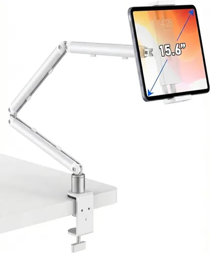 Miniatura 13 de Soporte de pared para iPad, soporte de pared para tableta, soporte giratorio de 360°, brazo de inclinación horizontal/vertical de 180°, compatible