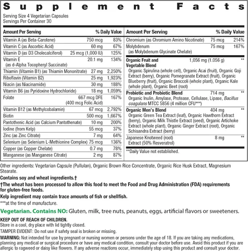 Miniatura 2 de Rainbow Light Multivitamínico para hombres, vitamina C, D y zinc, probióticos, multivitamínico para hombres proporciona apoyo inmunitario, cardíaco