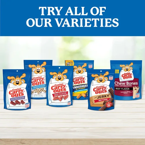 Miniatura 5 de Canine Carry Outs Golosinas para perros, sabor a ternera, bolsa de 47 onzas