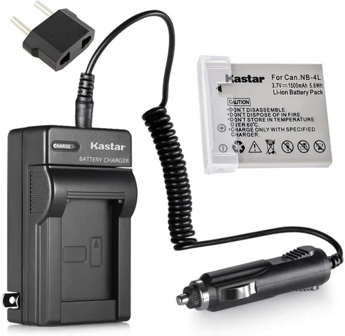Kastar Batería + cargador para cámaras Canon NB-4L NB4L CB-2LV 2LVE y Digital IXUS 30 40 50 55 60 65 75 Digital IXUS i Zoom Digital IXUS i7 Zoom