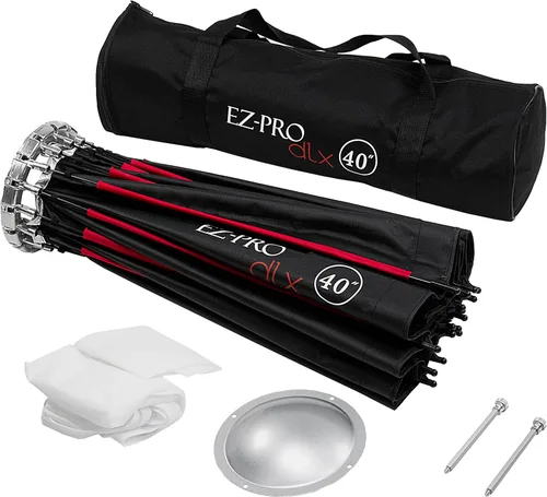 Miniatura 11 de Fotodiox EZ-Pro DLX - Plato de belleza plegable de 24 pulgadas y combinación de caja de luz con inserto Bowens y rejilla, interior reflectante