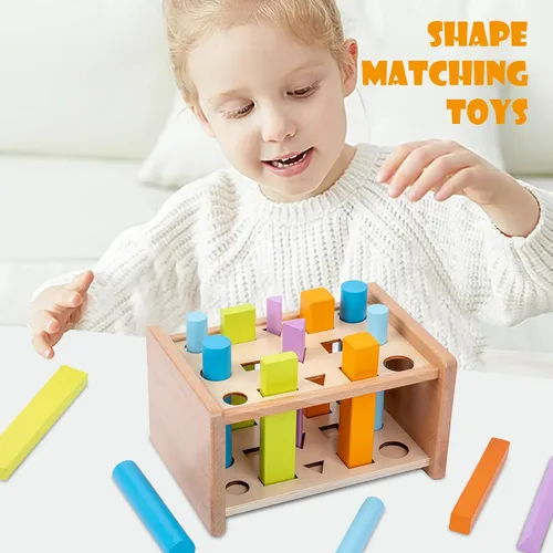 Miniatura 2 de Juguetes Montessori a juego de formas – Juguetes de clasificación de formas de madera para niños de 1 a 3 años – Juguete educativo para preescolares