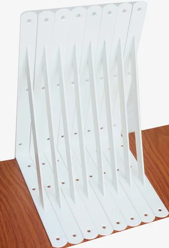 Miniatura 16 de Paquete de 16 soportes de estante resistentes negros de 20 pulgadas de largo x 12 pulgadas de alto con tornillos, soportes de estante de metal