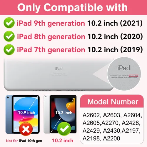 Miniatura 2 de Funda para iPad 9ª/ 8ª/ 7ª Generación 10.2 Pulgadas (2021/2020/2019), Funda Protectora Resistente a Golpes de Alta Resistencia para iPad 10.2