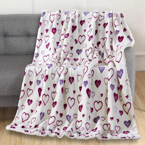 Miniatura 23 de Elegant Comfort Manta de Sofá Reversible de Sherpa Sólida, Manta para Todas las Estaciones - Súper Suave, Acogedora y Afelpada - Manta Decorativa