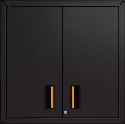Miniatura 6 de para el hogar, gabinete de pared de acero listo para armar con dos puertas (negro)