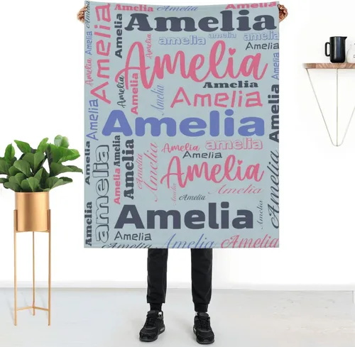 Miniatura 9 de Mantas personalizadas con nombre para niños, mantas de bebé personalizadas para niñas y niños con nombre, mantas de bebé personalizadas con nombre