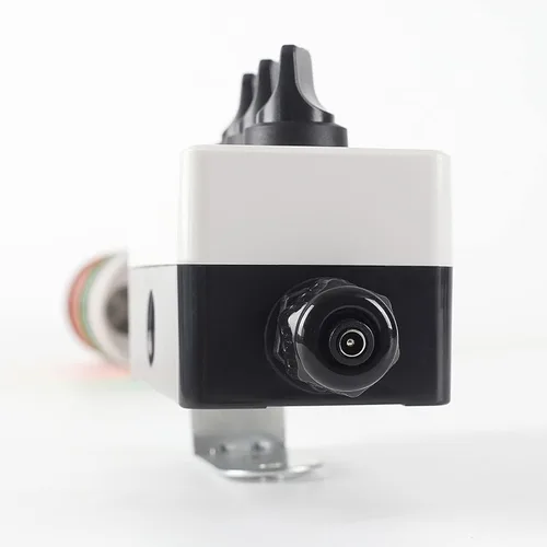 Miniatura 10 de Luz de señal LED Andon de 3 pilas con zumbador, rojo/amarillo/verde, encendido/apagado/flash, interruptor selector ABB, adaptador de corriente