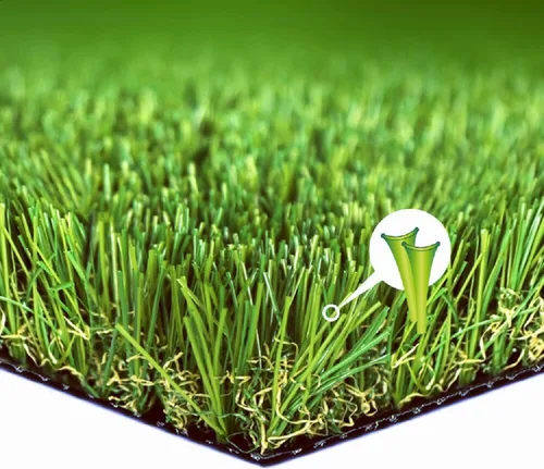 Alfombra de césped artificial, 2 x 5 pies (10 pies ²) de altura del pelo de 1.38 pulgadas de altura para interiores y exteriores, sintética,