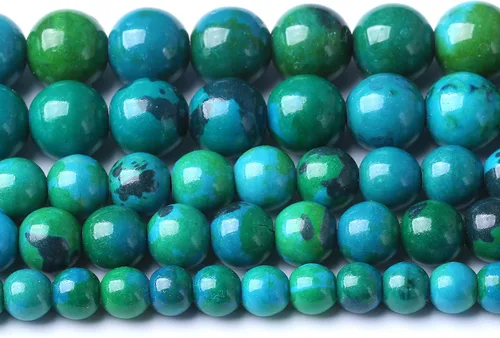 Miniatura 71 de 36 cuentas de calcedonia de jade rojo natural de 25/64 pulgadas (0.394 in), redondas sueltas, piedras preciosas energéticas curativas, para hacer