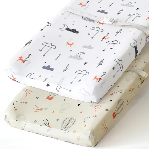 Miniatura 60 de Pack n Play Sheets, BROLEX 2 Pack Mini Crib Sheets,Stretchy Portable Fitted Playard Sheet Set, Convertible Playard Mattress Cover,Ultra Soft