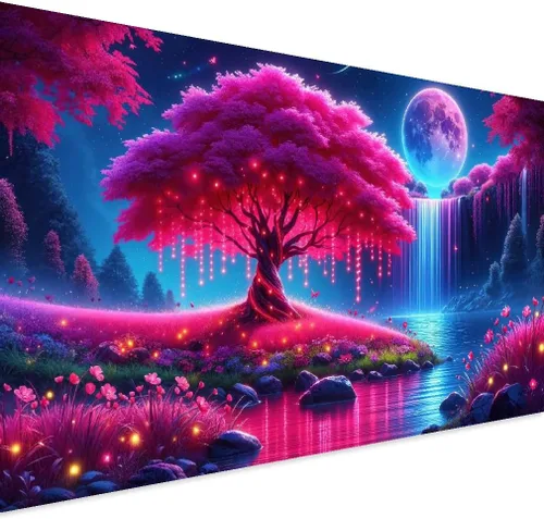 Miniatura 20 de pchmcu Pintura de Arte de Diamante 5D Luna, Kits de Pintura de Diamante Grande para Adultos, Bricolaje Taladro Completo Cristal Rhinestone Artes
