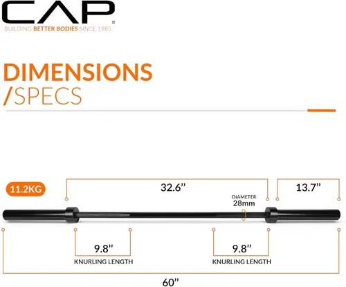 Miniatura 4 de CAP Barbell Barras olímpicas de 2 pulgadas 5 pies, 6 pies y 7 pies Múltiples opciones