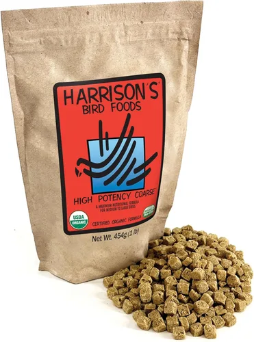 Harrison's Bird Foods Alta Potencia Gruesa—Fórmula Nutricional Máxima para Aves Pequeñas a Medianas, Comida Certificada Orgánica No Transgénica para
