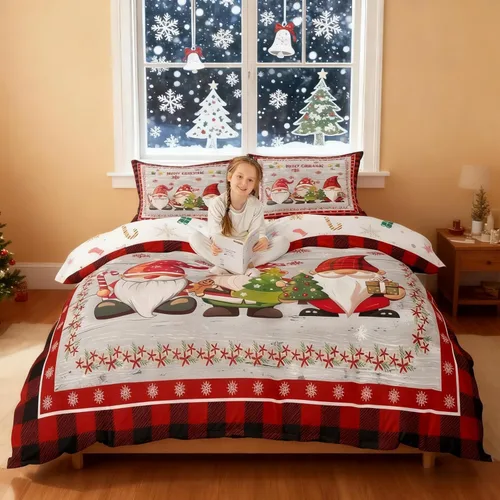 Miniatura 43 de Juego de funda de edredón para niños de Feliz Navidad, tamaño King, juego de ropa de cama de pingüinos de dibujos animados, animales árticos