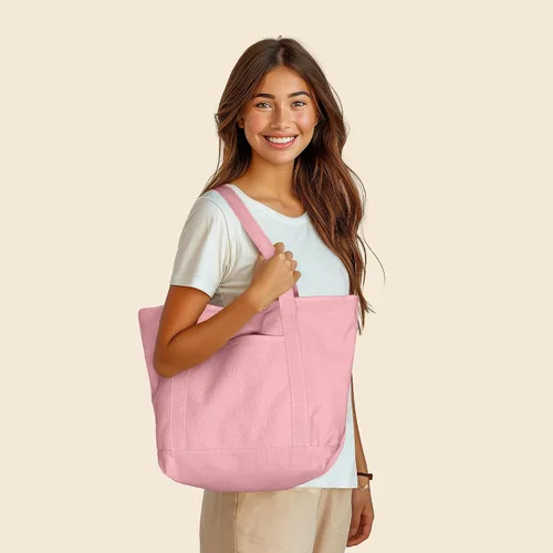 Miniatura 3 de DALIX - Bolsa de compras de lona y algodón de 50cm en color liso (edición exclusiva)