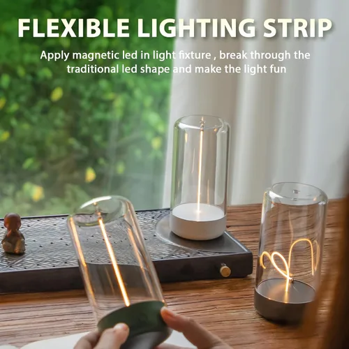 Miniatura 9 de AUGE LIGHT Mini lámpara de mesa minimalista, lámpara de mesa recargable, lámpara de mesa portátil, lámparas de escritorio para oficina en casa, luz