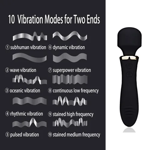 Miniatura 5 de Varita vibradora masajeadora inalámbrica, [ambos extremos vibran] vibrador para mujeres, masajeador personal de mano, masajeador recargable