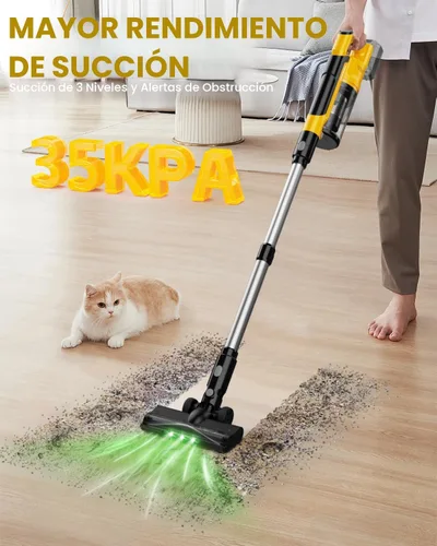 Miniatura 2 de Aspiradora sin cable para batería DeWalt de 20V, aspiradora ligera de palo 7 en 1 con filtro HEPA, succión de 35KPA, motor sin escobillas de 350W, 3